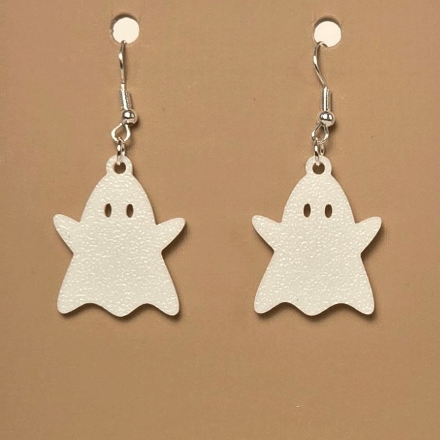 Boucle d'oreille en forme de Fantôme avec crochets hypoallergéniques sans nickel